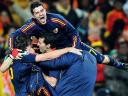 World Cup 2010 Champion David Villa celebrates with Team-mates the Victory