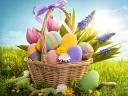 Basket with Easter Eggs Wallpaper