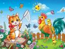 Cat and Rooster in the Yard by Aniel-AK on DeviantArt