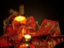 Christmas Candles with Ribbon Wallpaper