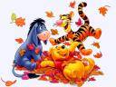 Disney Autumn Winnie the Pooh Eeyore and Tigger Wallpaper