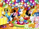 Disney Mickey Mouse with Friends at Birthday Party Wallpaper