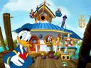 Disney Summer Donald Duck and Daisy on Boat House Wallpaper