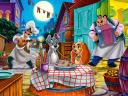 Disney Valentines Day Lady and the Tramp Romantic Dinner Wallpaper