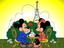 Disney Valentines Day Mickey and Minnie in Paris Wallpaper