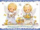 Easter Angels by Ruth Morehead Greeting Card