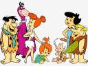 Flintstones Fred and Barney with Families Wallpaper