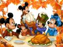 Thanksgiving Dinner Scrooge McDuck and Mickey Mouse Family Wallpaper