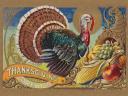 Thanksgiving Greeting Turkey Vintage Postcard