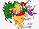 Winnie the Pooh and Piglet with Christmas Tree