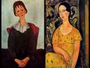 Amedeo Modigliani Girl on a Chair and Young Woman in a Yellow Dress