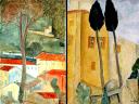 Amedeo Modigliani Landscape at Cagnes and Cypress Trees and Houses