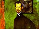 Amedeo Modigliani Portrait of Paul Alexandre against a Green Background
