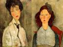 Amedeo Modigliani Portrait of a Woman in a Black Tie and Seated Young Girl