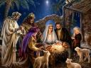 Christmas Greeting Card Nativity Scene by Dona Gelsinger