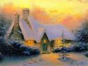 Christmas Tree Cottage by Thomas Kinkade
