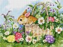 Easter Bunny in Basket Cross Stitch
