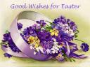 Easter Purple Violets in Hat Box Vintage Postcard by Ellen Clapsaddle