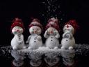 Four Adorable Snowmen Christmas Card