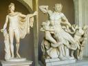 Marble Statue of Apollo Belvedere and Laocoon Group in Vatican Rome Italy