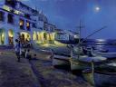 Moon Night in Calella de Palafrugell by Vladimir Volegov