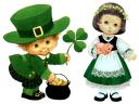 Saint Patricks Day Irish Boy and Girl by Ruth Morehead