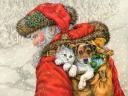 Santa Claus with Pets by Donna Race