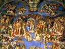 Sistine Chapel Michelangelo Last Judgement Fragment Basilica Saint Peter Vatican Rome Italy