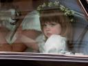 Royal Wedding England England-Bridesmaid Eliza Lopez travels from The Goring hotel towards Westminster Abbey in London