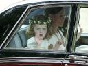 Royal Wedding England England-Bridesmaid Grace van Cutsem travels from The Goring hotel towards Westminster Abbey in London