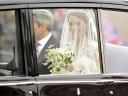 Royal Wedding England  Kate Middleton smiles in Rolls Royce Phantom VI