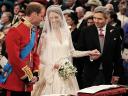 Royal Wedding England Prince William greets Kate Middleton at Westminster Abbey London