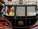 Royal Wedding England Queen Elizabeth II and Prince Phillip in Semi-State Landau Carriage back to Buckingham Palace London