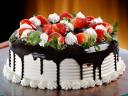 Chocolate Cake with Strawberries