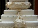 Royal Wedding Cake Close-up in Picture Gallery of Buckingham Palace London England