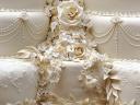 Royal Wedding Cake Decoration White Rose National Symbol of England in Picture Gallery of Buckingham Palace London England