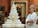 Royal Wedding Cake Designer Fiona Cairns in Picture Gallery of Buckingham Palace London England