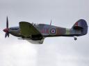 Air Show Hawker Hurricane flies over Kemble Airport at Open Day in Gloucestershire England