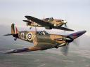 Air Show Royal Flypast UK Spitfire flies alongside Hurricane