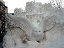 Blakiston Fish Owl Snow Sculpture in Odori Park Sapporo Hokkaido Japan