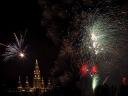 Fireworks above the City Hall in Vienna Austria