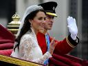 Royal Wedding England Prince William and Catherine welcoming Crowds at Procession to Buckingham Palace London