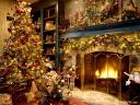 Christmas Card Christmas Tree and Fireplace