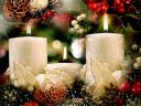 Christmas White Candles Wallpaper