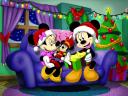 Disney Christmas Card Mickey Mouse receives Gift