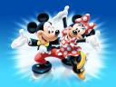 Disney Winter Mickey and Minnie Dance on Ice Wallpaper