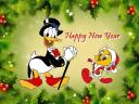 Happy New Year with Donald Duck and Tweety Bird Greeting Card
