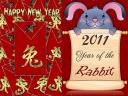 Happy New Year with Rabbit as Chinese Zodiac Sign