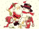 Santa Claus Snowman and Dwarfs